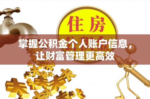 秦安掌握公积金个人账户信息，让财富管理更高效
